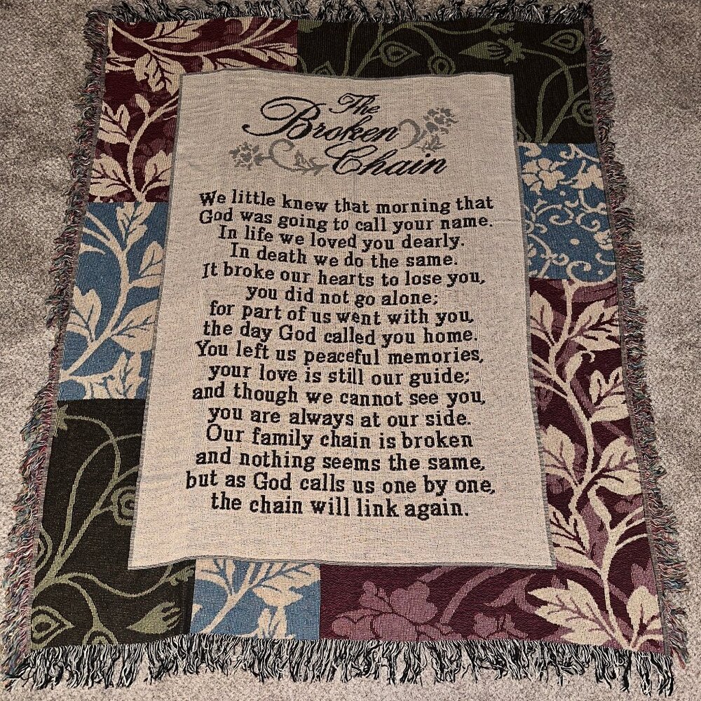 THE BROKEN CHAIN BEREAVEMENT TAPESTRY THROW BLANKET - 50" X 60"